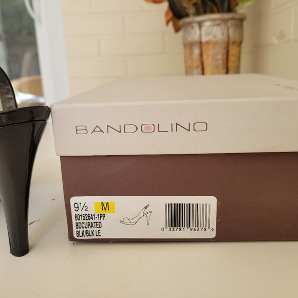 Bandolino Black Patent Slingbacks US 9.5 - Picture 4 of 9